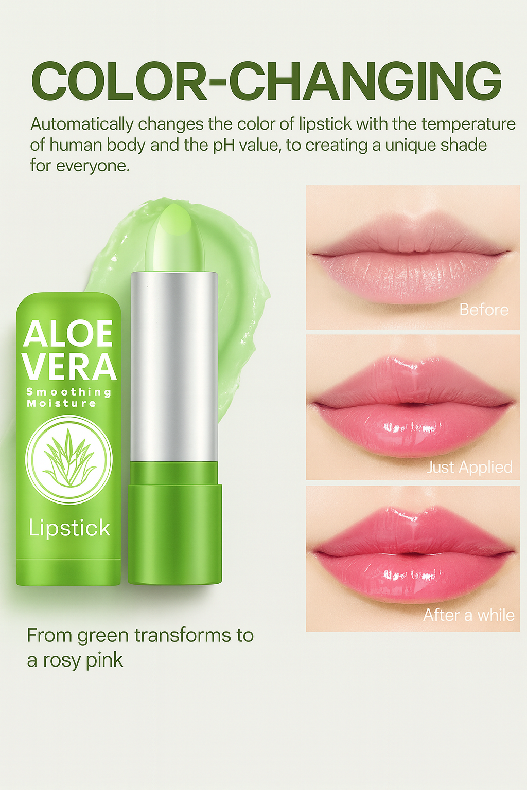 Aloe Glow™ – Hydrating Color-Changing Lip Balm (10 units )